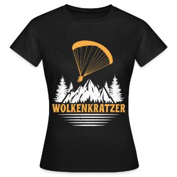 Parapente GRATTE-CIEL DRÔLE - T-shirt Femme - noir - Devant - AI Model Female 172 dark (172cm)