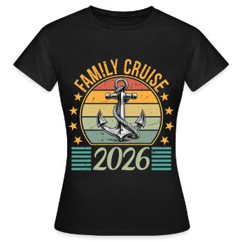 Family Cruise 2026 Summer Vacation - Women's T-Shirt - black - Front - AI Model Female 172 dark (172cm)