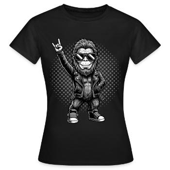 Rock, Rocker, Rock Musik, Heavy Metal, Rock Hand - Frauen T-Shirt - Schwarz - Vorne - AI Model Female 172 dark (172cm)