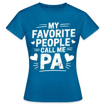 Mein Lieblingsmensch nennt mich Papa - Frauen T-Shirt - Antikblaues Saphir meliert - Vorne - AI Model Female 172 dark (172cm)