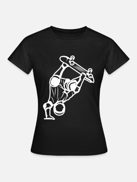 Skateboarder Zeichnung - Frauen T-Shirt - Schwarz