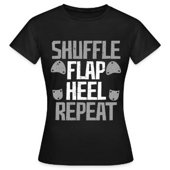 Stepptanz Stepptänzer Stepper Shuffle Flap Heel - Frauen T-Shirt - Schwarz - Vorne - AI Model Female 172 dark (172cm)