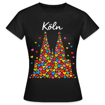 Cadeau de confettis Alaaf du Carnaval de Cologne - T-shirt Femme - noir - Devant - AI Model Female 172 dark (172cm)