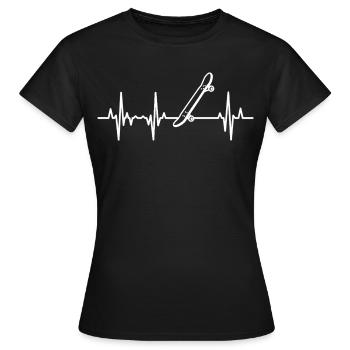 Skateboard EKG Herzlinie - Frauen T-Shirt - Schwarz - Vorne - AI Model Female 172 dark (172cm)
