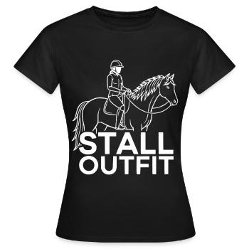 Équipe d’écurie de cavalier à cheval - T-shirt Femme - noir - Devant - AI Model Female 172 dark (172cm)
