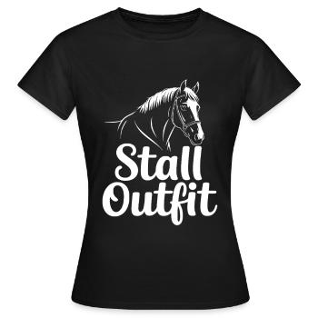 Stall Outfit Reiterin - Frauen T-Shirt - Schwarz - Vorne - AI Model Female 172 dark (172cm)