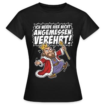 Le Joyeux Roi Inapproprié - T-shirt Femme - noir - Devant - AI Model Female 172 dark (172cm)