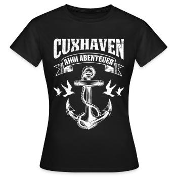 Vacances en mer du Nord Aventure AHOI Fun - T-shirt Femme - noir - Devant - AI Model Female 172 dark (172cm)
