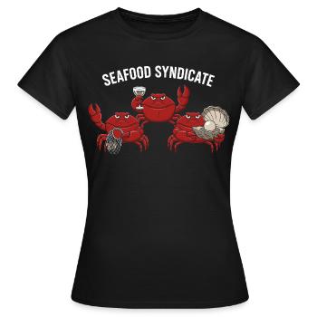 Syndicat des fruits de mer Crabes Mafia Fruits de mer - T-shirt Femme - noir - Devant - AI Model Female 172 dark (172cm)