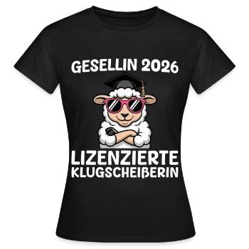 Apprenti 2026 : Apprentissage réussi à l’examen de compagnon - T-shirt Femme - noir - Devant - AI Model Female 172 dark (172cm)