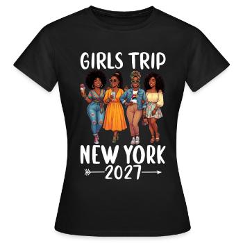 Voyage des filles à New York 2027 - T-shirt Femme - noir - Devant - AI Model Female 172 dark (172cm)