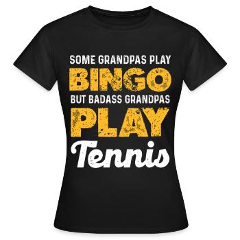Grand-père Dur à cuire Tennis - T-shirt Femme - noir - Devant - AI Model Female 172 dark (172cm)