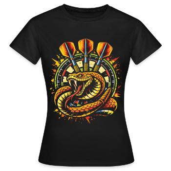 Darts | Rattle the Board , Klapperschlange - Frauen T-Shirt - Schwarz - Vorne - AI Model Female 172 dark (172cm)