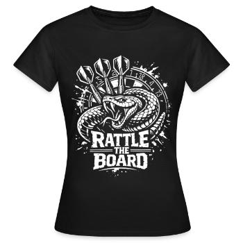Darts | Rattle the Board , Klapperschlange - Frauen T-Shirt - Schwarz - Vorne - AI Model Female 172 dark (172cm)
