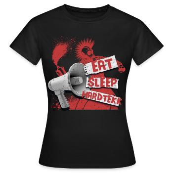 Hardtekk Tekke Ostdeutschland - Frauen T-Shirt - Schwarz - Vorne - AI Model Female 172 dark (172cm)