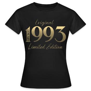 33. Geburtstag Original Januar Jahrgang 1993 - Frauen T-Shirt - Schwarz - Vorne - AI Model Female 172 dark (172cm)