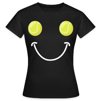Visage Heureux du Tennis - T-shirt Femme - noir - Devant - AI Model Female 172 dark (172cm)