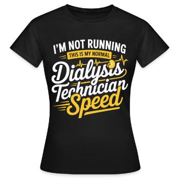 Tempo du technicien en dialyse - T-shirt Femme - noir - Devant - AI Model Female 172 dark (172cm)