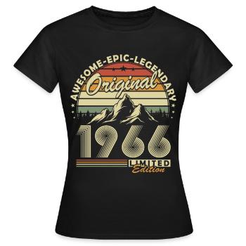 Original 1966 Retro Vintage Geburtstagsgeschenk - Frauen T-Shirt - Schwarz - Vorne - AI Model Female 172 dark (172cm)