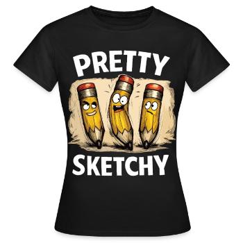 Crayons assez louches Plutôt louches - T-shirt Femme - noir - Devant - AI Model Female 172 dark (172cm)