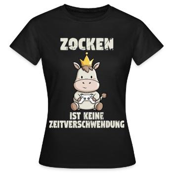 zocken zocken zocken - Frauen T-Shirt - Schwarz - Vorne - AI Model Female 172 dark (172cm)