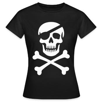 Le classique Jolly Roger Pirate Scream - T-shirt Femme - noir - Devant - AI Model Female 172 dark (172cm)