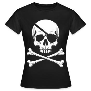 Le classique Jolly Roger Pirate Scream - T-shirt Femme - noir - Devant - AI Model Female 172 dark (172cm)