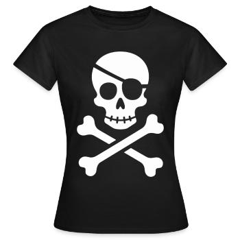 Le classique Jolly Roger Pirate Scream - T-shirt Femme - noir - Devant - AI Model Female 172 dark (172cm)