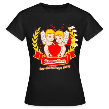 Heaven Sent - Unsere ewige Liebesgeschichte - Frauen T-Shirt - Schwarz - Vorne - AI Model Female 172 dark (172cm)