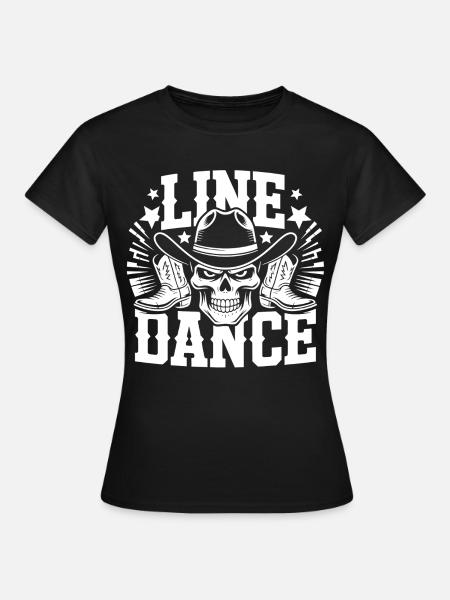 Line Dance Skull Western - Frauen T-Shirt - Schwarz