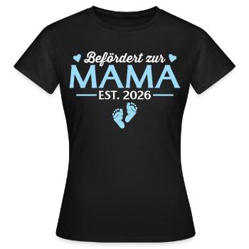 Befördert zur Mama 2026 Babyparty - Frauen T-Shirt - Schwarz - Vorne - AI Model Female 172 dark (172cm)