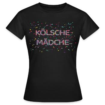 Kölsche Mädche Fasching Karneval Konfetti Kostüm - Frauen T-Shirt - Schwarz - Vorne - AI Model Female 172 dark (172cm)
