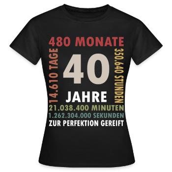 Cadeau d’anniversaire de 40 ans quarante - T-shirt Femme - noir - Devant - AI Model Female 172 dark (172cm)