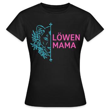 Löwenmama Stolze Löwin Blumen - Frauen T-Shirt - Schwarz - Vorne - AI Model Female 172 dark (172cm)