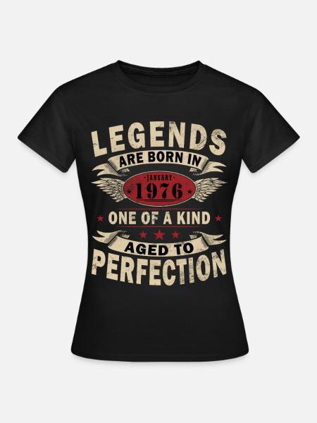 50. Geburtstag Vintage Januar Jahrgang 1976 - Frauen T-Shirt - Schwarz
