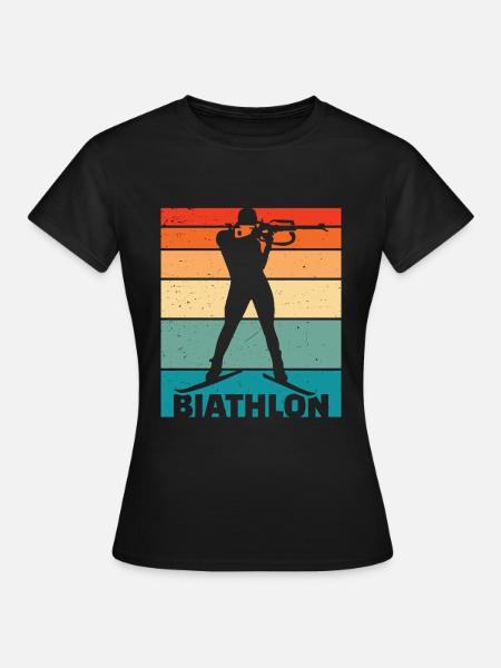 Biathlon  - Frauen T-Shirt - Schwarz