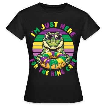 King Cake Mardi Gras Aligator - Frauen T-Shirt - Schwarz - Vorne - AI Model Female 172 dark (172cm)