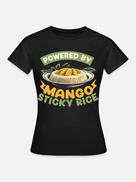 Powered By Mango Sticky Reis - Frauen T-Shirt - Schwarz