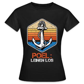 Marin POEL LINES Los Poel Souvenier Drôle - T-shirt Femme - noir - Devant - AI Model Female 172 dark (172cm)