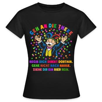 Jubel | Konfetti | Geh an die Theke | Kostüm - Frauen T-Shirt - Schwarz - Vorne - AI Model Female 172 dark (172cm)