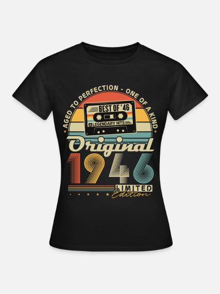 Originele 1946 Vintage Verjaardag Retro - Vrouwen T-shirt - zwart