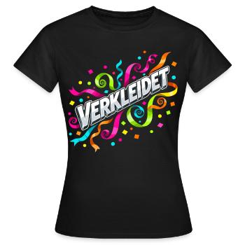 Disguised Confetti Streamers Carnival - Women's T-Shirt - black - Front - AI Model Female 172 dark (172cm)