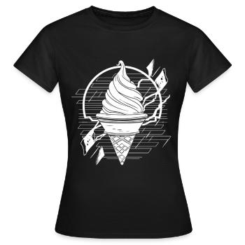Softeis Zeichnung - Frauen T-Shirt - Schwarz - Vorne - AI Model Female 172 dark (172cm)