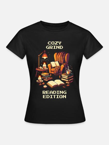 Gemütlicher Grind | Cozy Lesen Bücher - Dame-T-shirt - sort