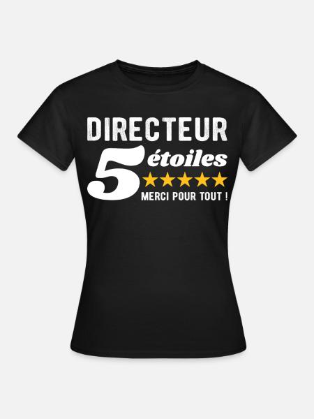 Cadeau Directeur 5 Étoiles - Merci pour tout - T-shirt Femme - noir