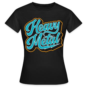 Heavy Metal Rétro Script - T-shirt Femme - noir - Devant - AI Model Female 172 dark (172cm)