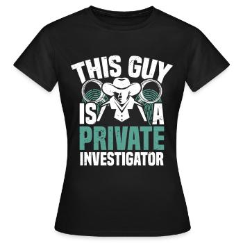  Private Detective Costume Guard Uniform Private - Women's T-Shirt - black - Front - AI Model Female 172 dark (172cm)