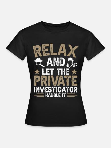 Privatdetektiv-Uniform-Kostüm - Frauen T-Shirt - Schwarz