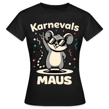 Karneval Rockmusik Karnevalsmaus Niedlich - Frauen T-Shirt - Schwarz - Vorne - AI Model Female 172 dark (172cm)