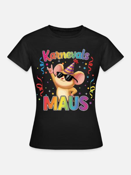 Karnevalsmaus Köln Karneval Rock Geschenk - Frauen T-Shirt - Schwarz